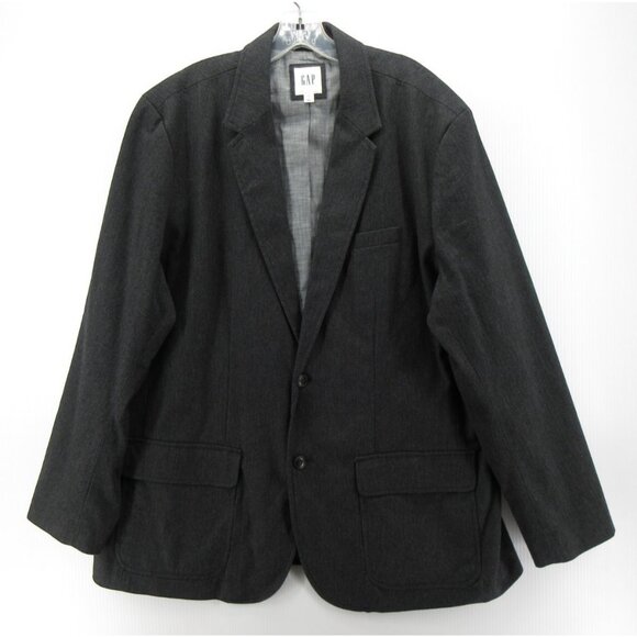 Gap Sport Coat XXL Charcoal Blazer Herringbone Jacket Canvas Field - Picture 1 of 13